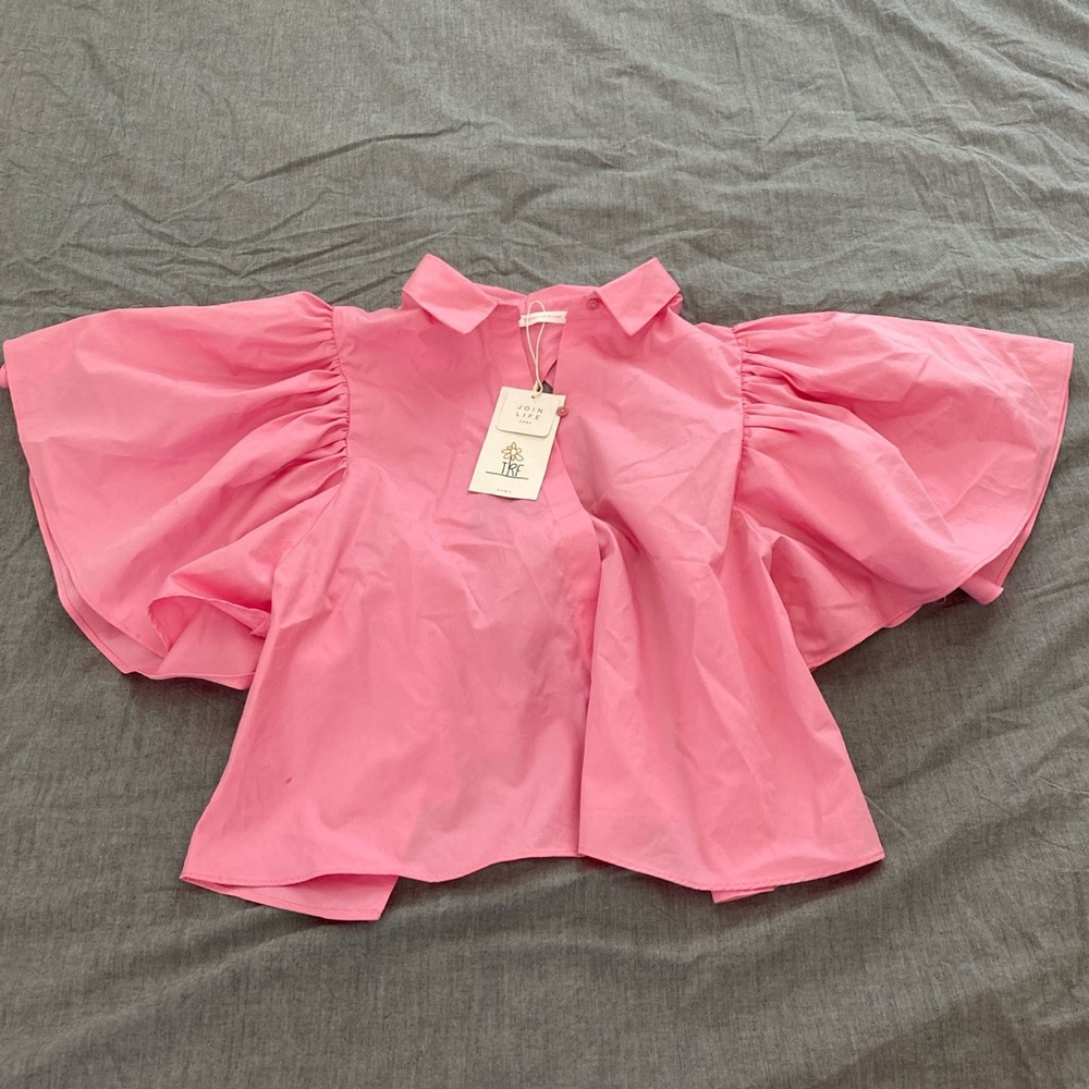Pink Zara Kimono Blouse